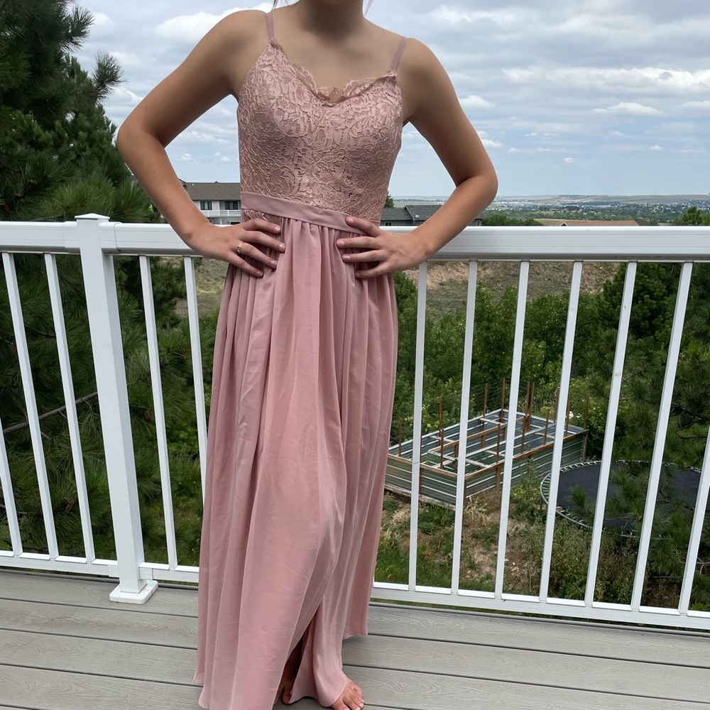 Custom Floor Length Homecoming/Prom Dress from LaLa Mira, Dusty Rose. Brand new.